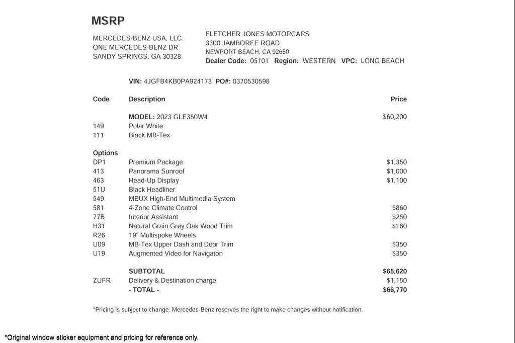 used 2023 Mercedes-Benz GLE 350 car, priced at $44,891