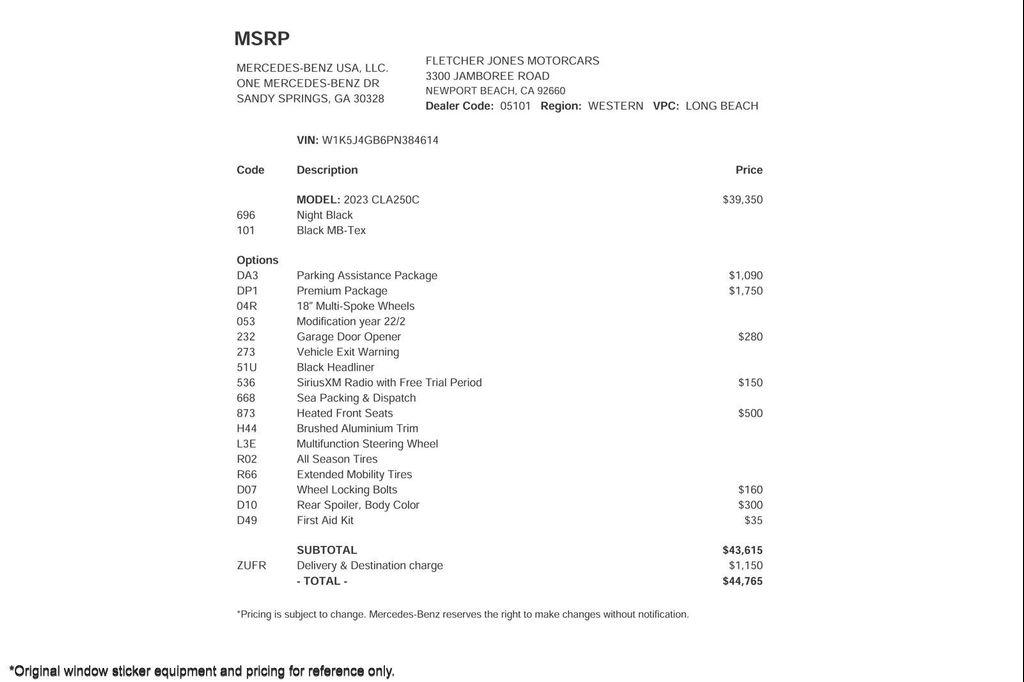 used 2023 Mercedes-Benz CLA 250 car, priced at $27,894