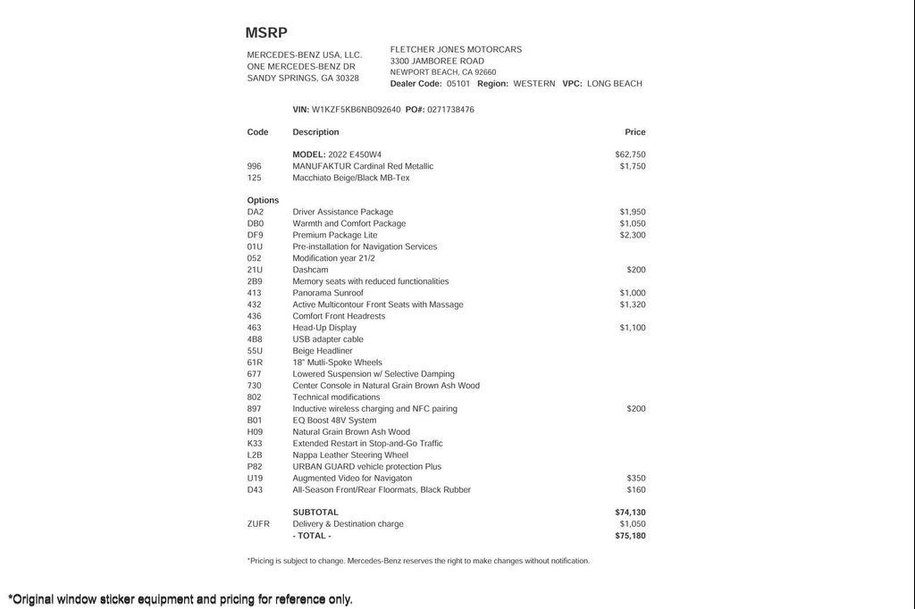 used 2022 Mercedes-Benz E-Class car, priced at $47,894