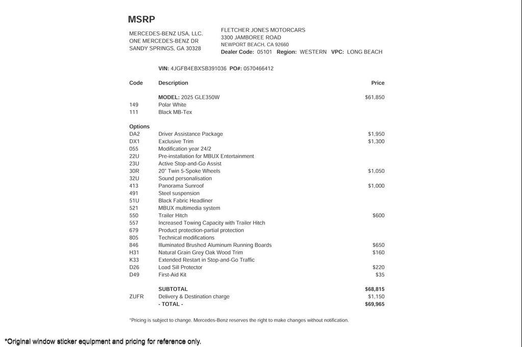 used 2025 Mercedes-Benz GLE 350 car, priced at $60,891