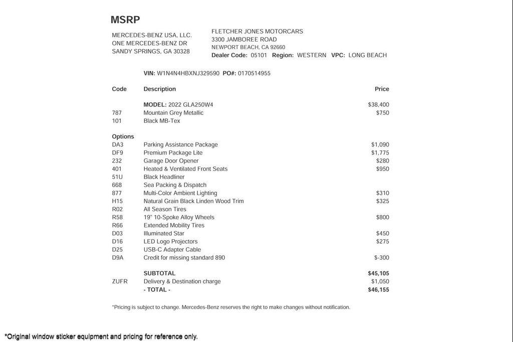 used 2022 Mercedes-Benz GLA 250 car, priced at $26,391