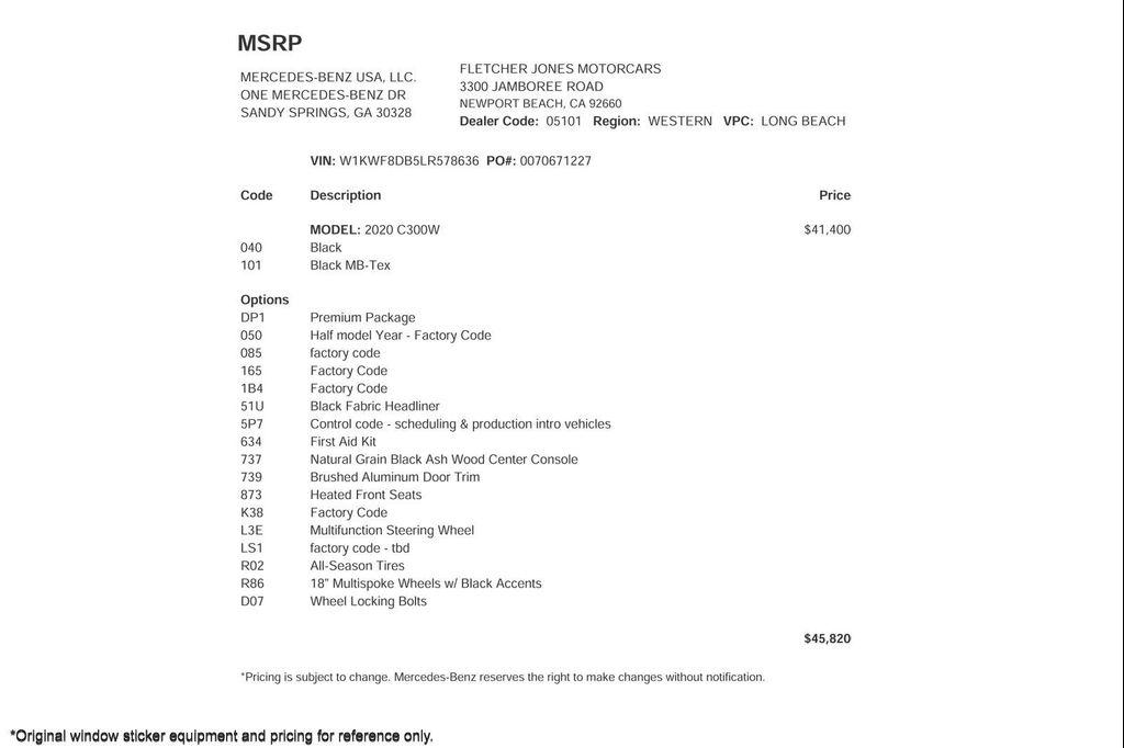 used 2020 Mercedes-Benz C-Class car, priced at $23,894