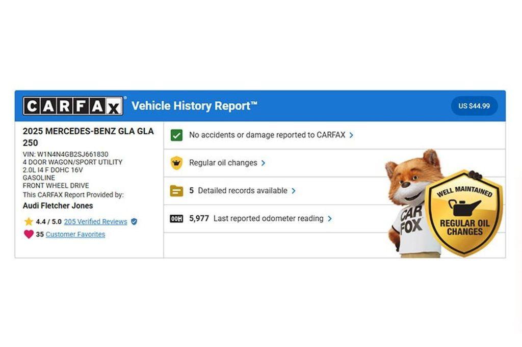 used 2025 Mercedes-Benz GLA 250 car, priced at $45,545