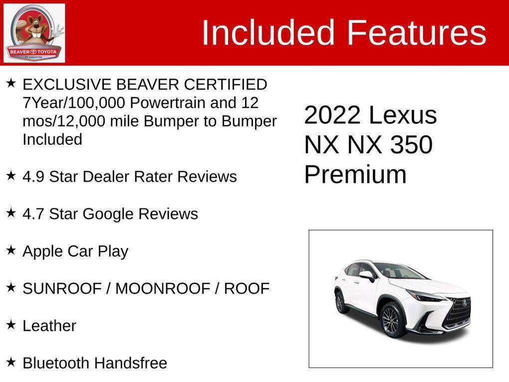 used 2022 Lexus NX 350 car, priced at $35,500
