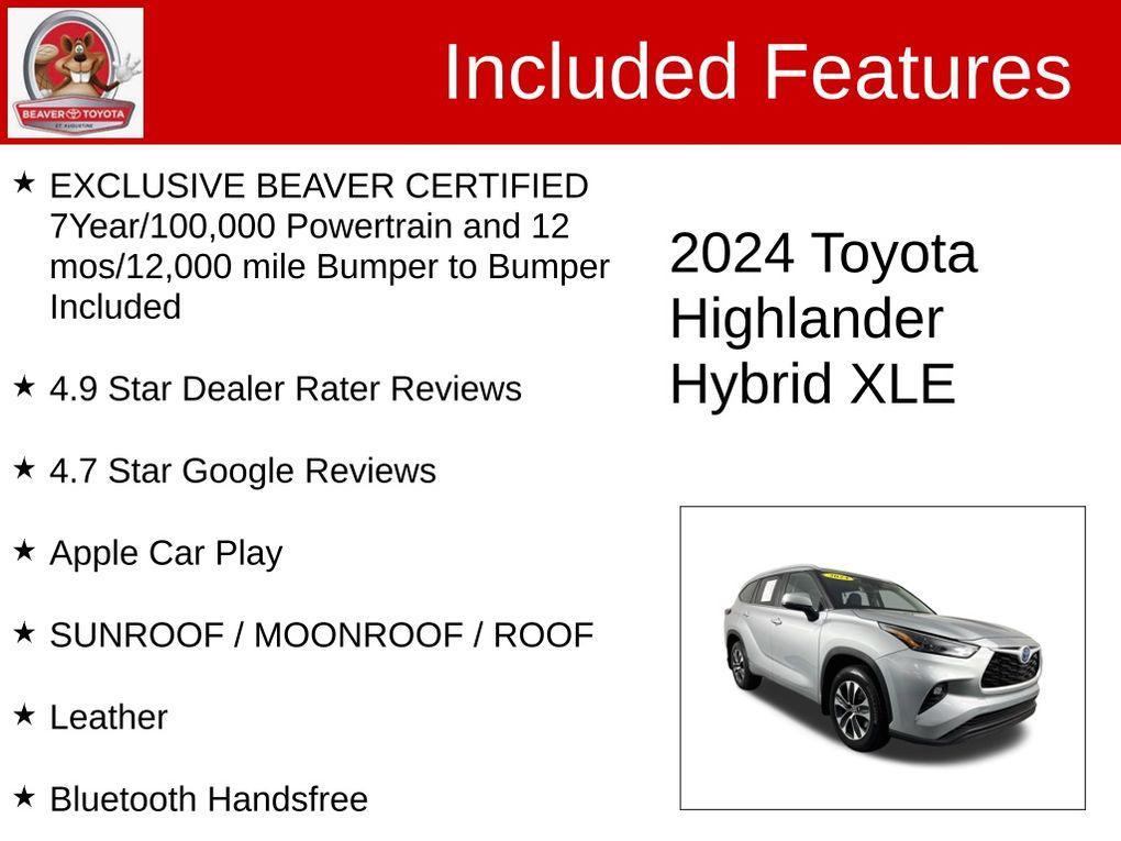 used 2024 Toyota Highlander Hybrid car, priced at $45,500