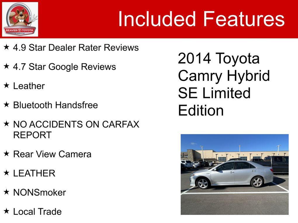 used 2014 Toyota Camry Hybrid car, priced at $12,600