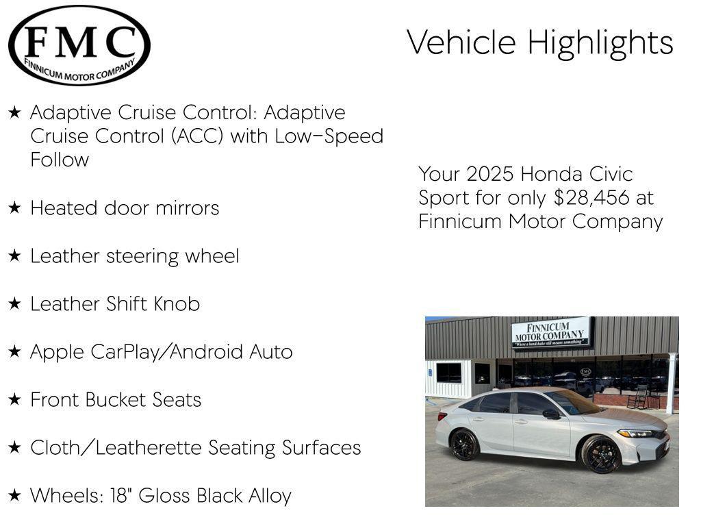 used 2025 Honda Civic car, priced at $28,456
