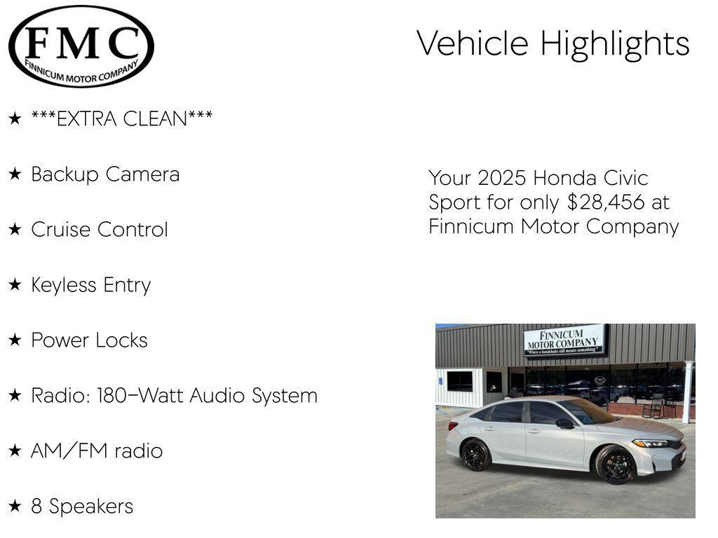 used 2025 Honda Civic car, priced at $28,456