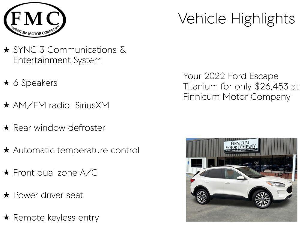 used 2022 Ford Escape car, priced at $26,453