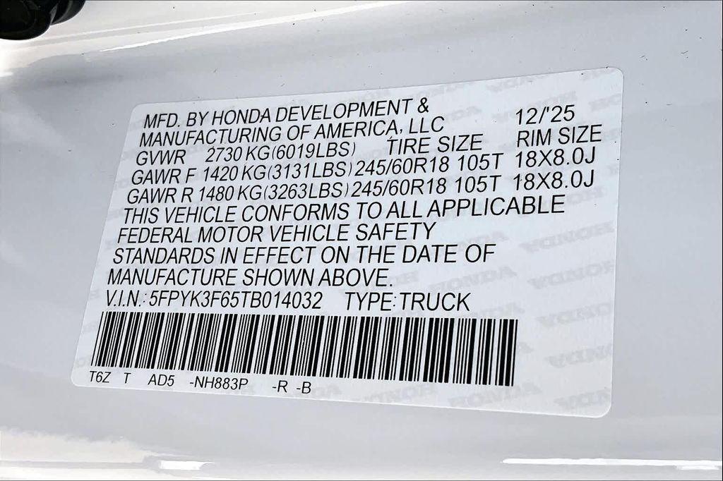 new 2026 Honda Ridgeline car, priced at $47,745