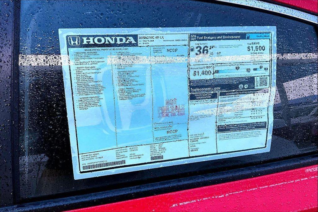 new 2026 Honda Civic car, priced at $25,890