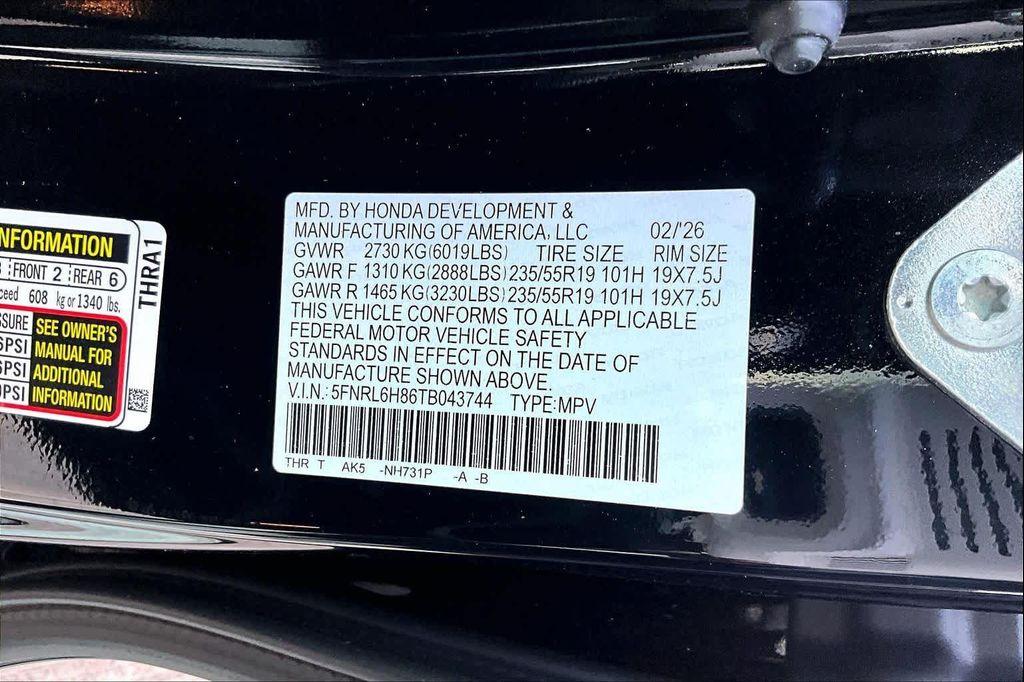 new 2026 Honda Odyssey car, priced at $46,342