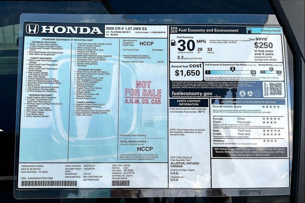 new 2026 Honda CR-V car, priced at $31,973