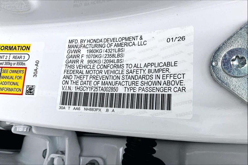 new 2026 Honda Accord car, priced at $30,045