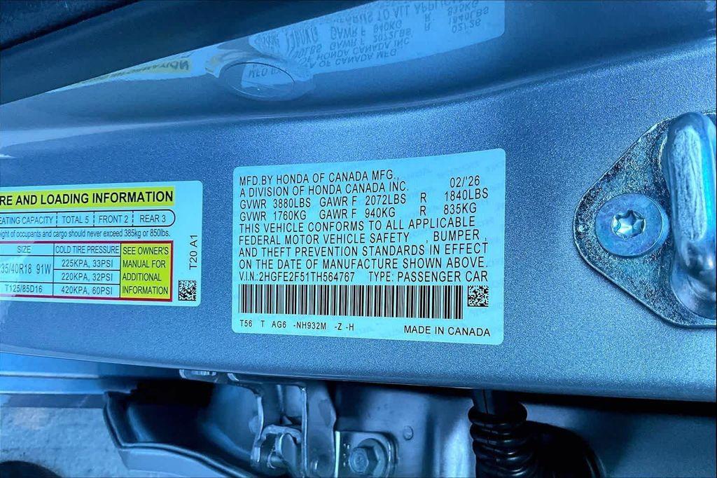 new 2026 Honda Civic car, priced at $26,736