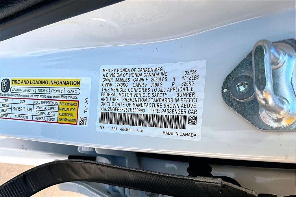 new 2026 Honda Civic car, priced at $26,345