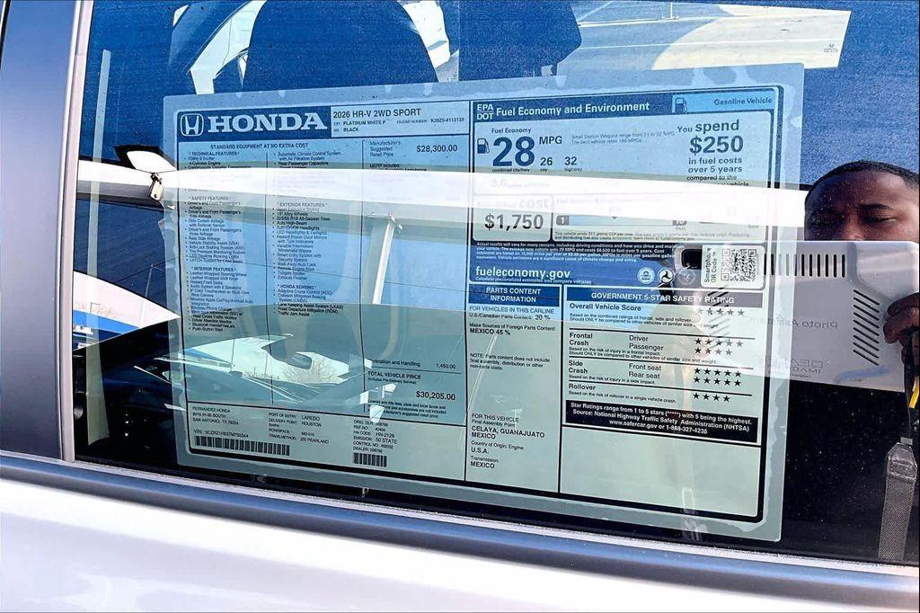 new 2026 Honda HR-V car, priced at $28,954