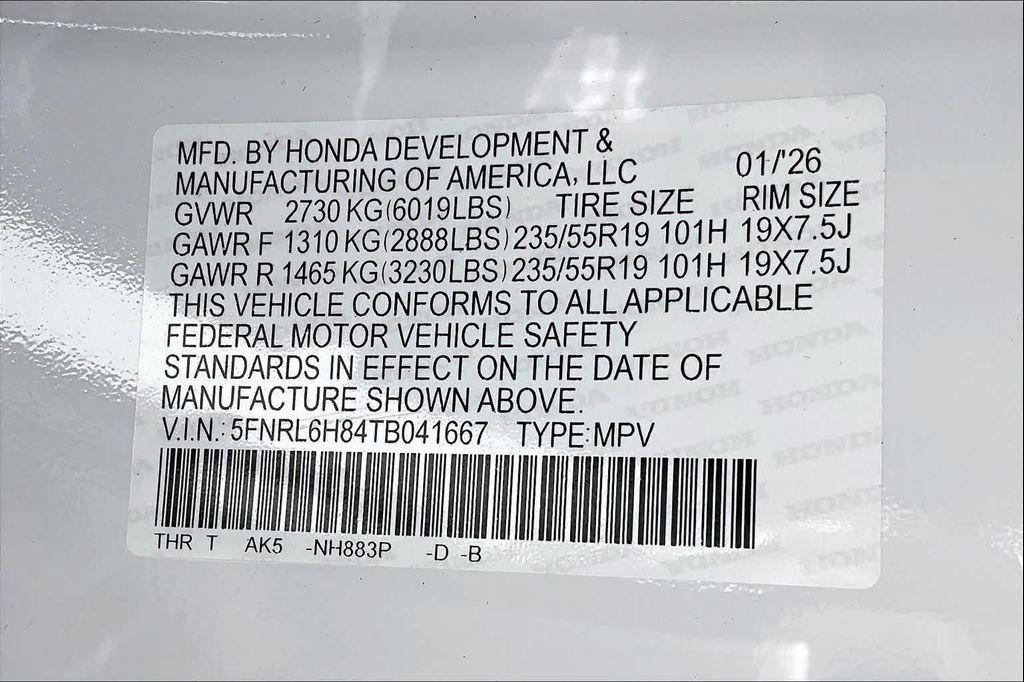 new 2026 Honda Odyssey car, priced at $46,759