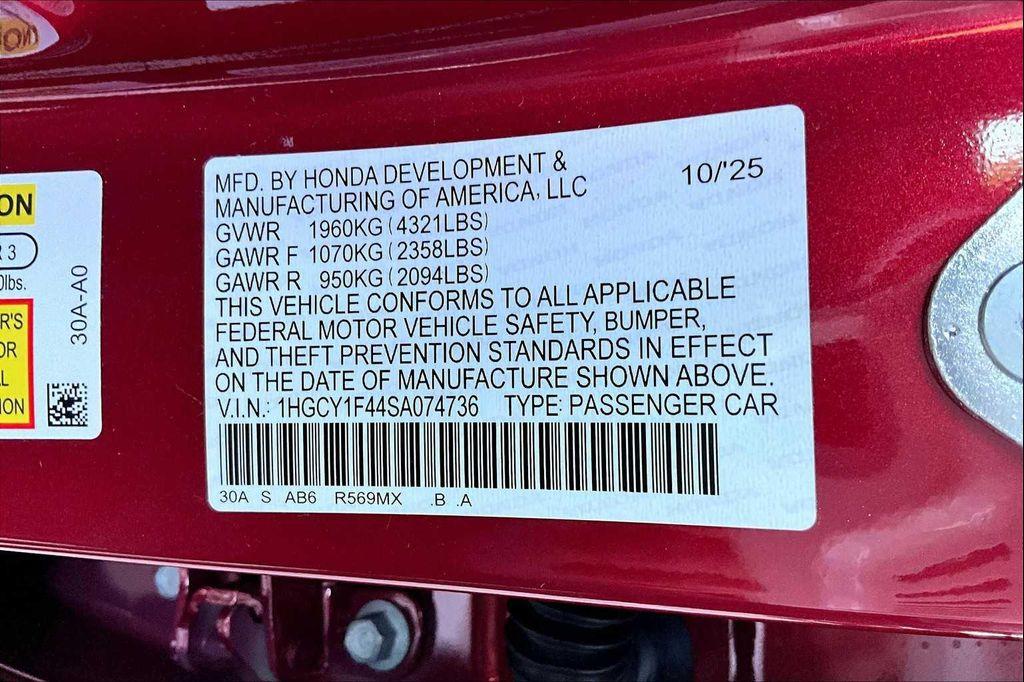 new 2025 Honda Accord car, priced at $30,851