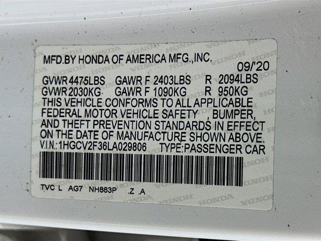 used 2020 Honda Accord car, priced at $19,487
