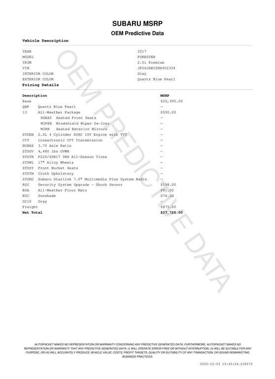 used 2017 Subaru Forester car, priced at $14,987