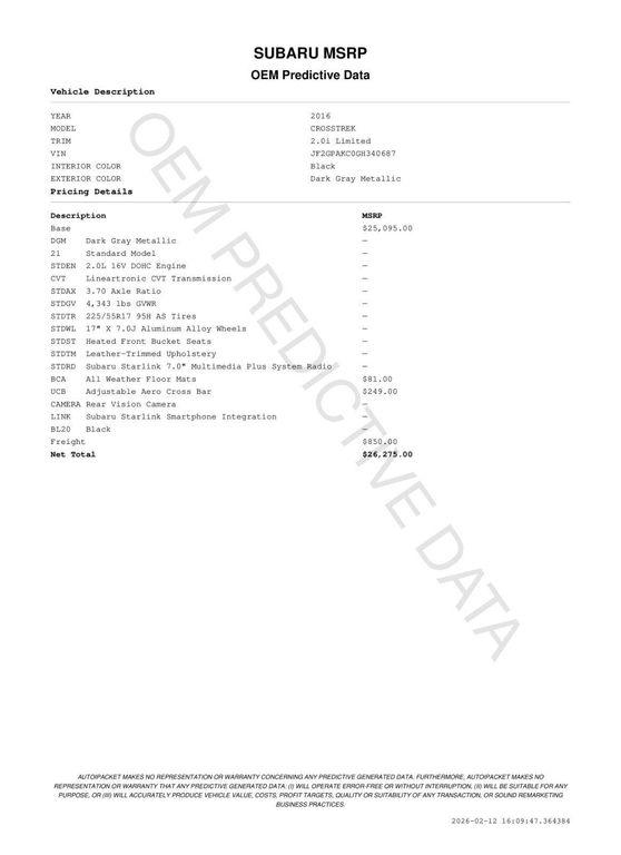 used 2016 Subaru Crosstrek car, priced at $8,400