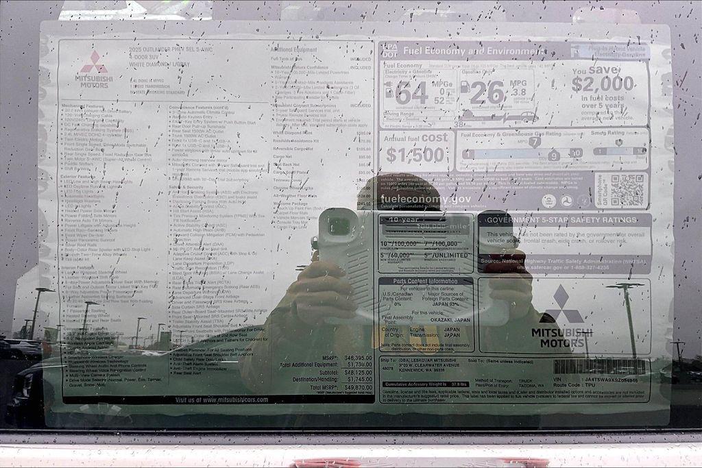 new 2025 Mitsubishi Outlander PHEV car, priced at $45,998