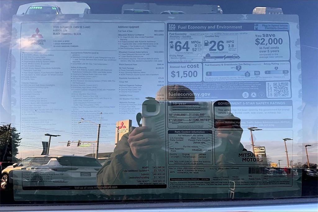 new 2025 Mitsubishi Outlander PHEV car, priced at $44,998