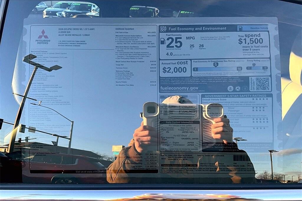 new 2026 Mitsubishi Eclipse Cross car, priced at $30,998