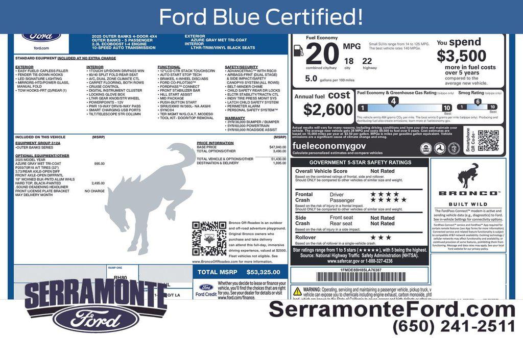 used 2025 Ford Bronco car, priced at $45,990
