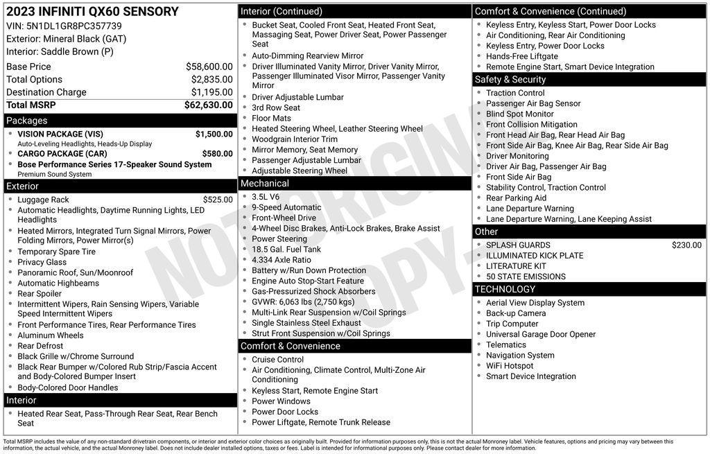 used 2023 INFINITI QX60 car, priced at $40,000