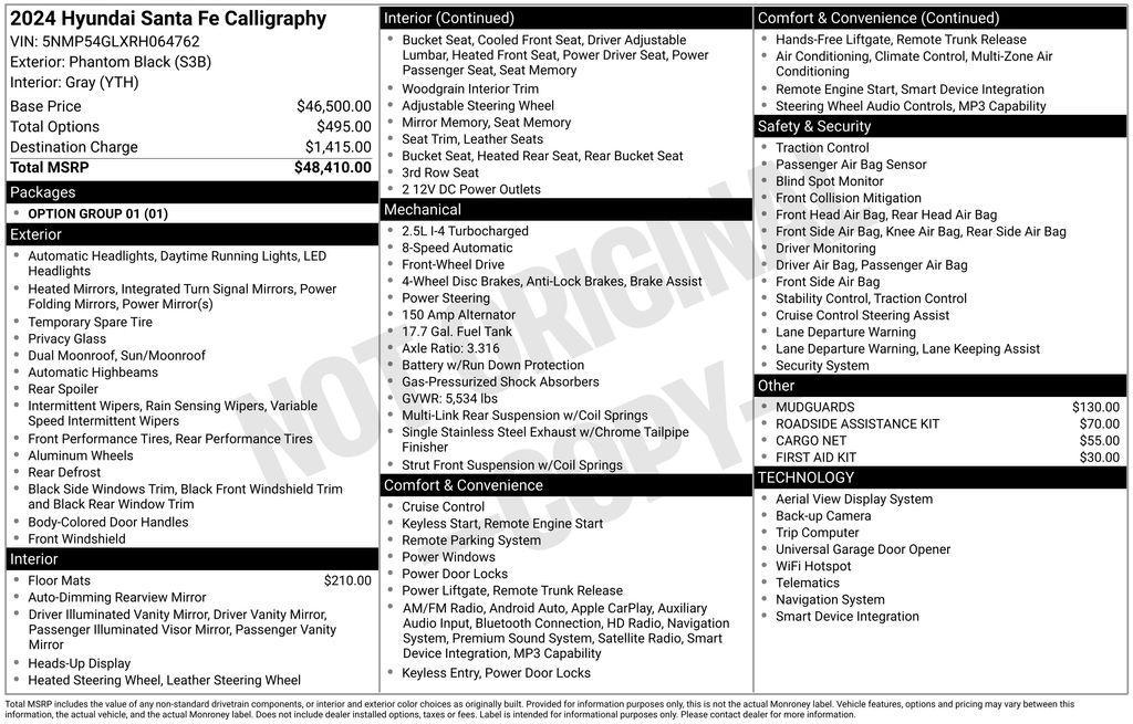 used 2024 Hyundai Santa Fe car, priced at $33,400