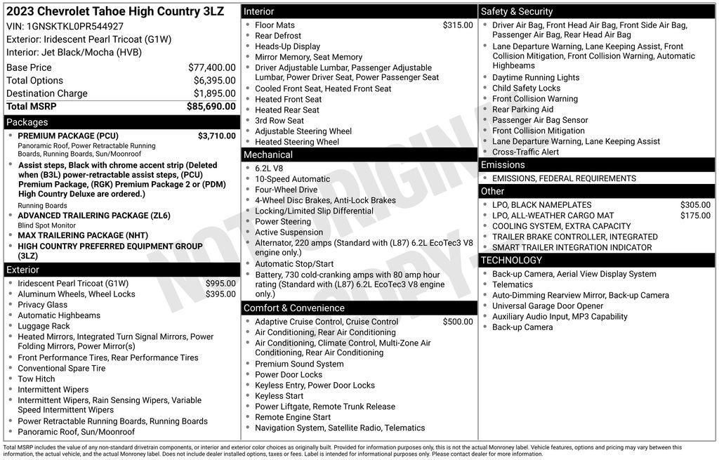 used 2023 Chevrolet Tahoe car, priced at $47,500