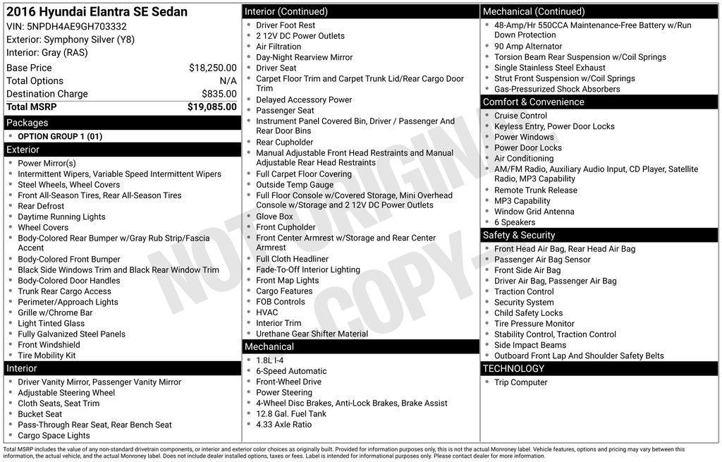 used 2016 Hyundai Elantra car, priced at $6,200