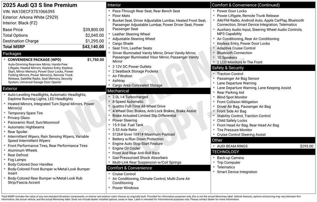 used 2025 Audi Q3 car, priced at $34,888
