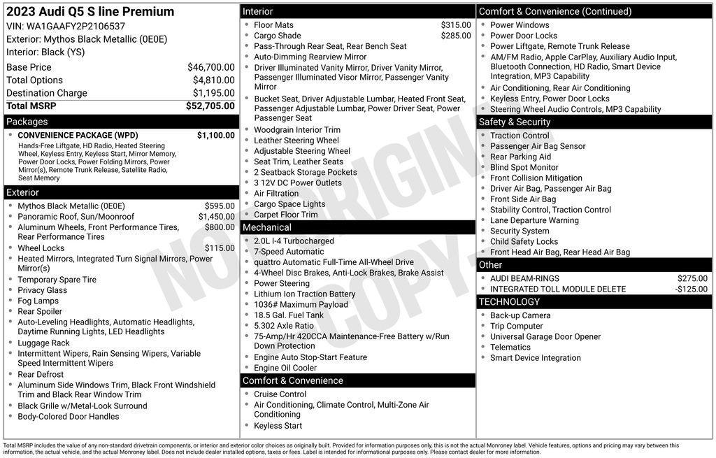 used 2023 Audi Q5 car, priced at $36,500