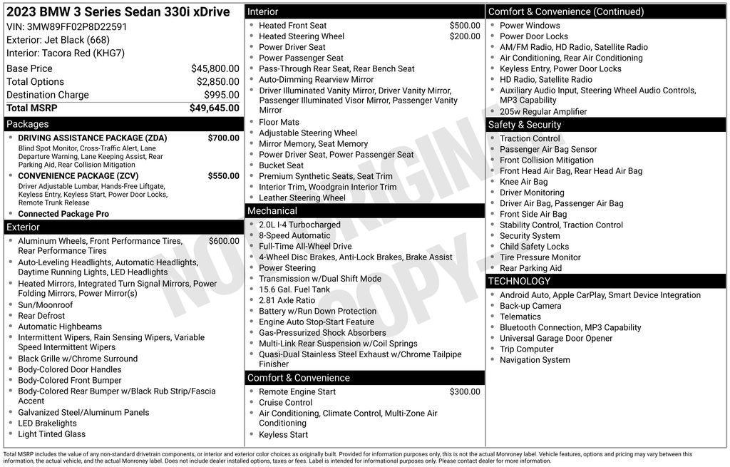 used 2023 BMW 330 car, priced at $34,500