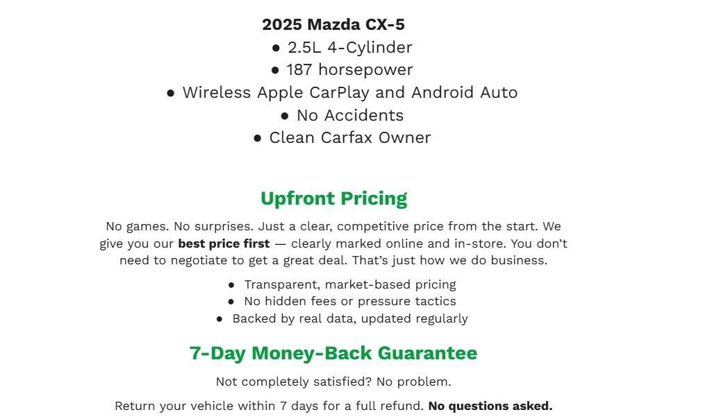 used 2025 Mazda CX-5 car, priced at $29,977