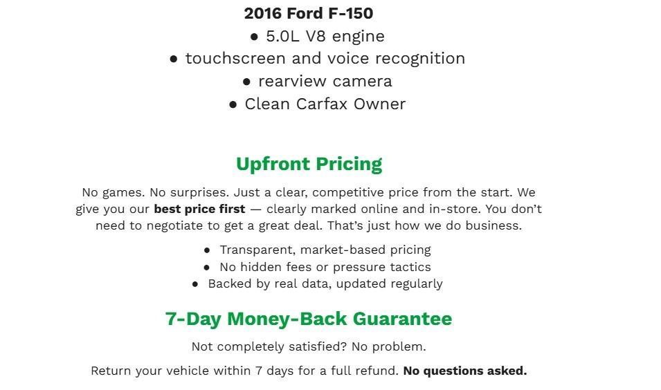 used 2016 Ford F-150 car, priced at $20,836