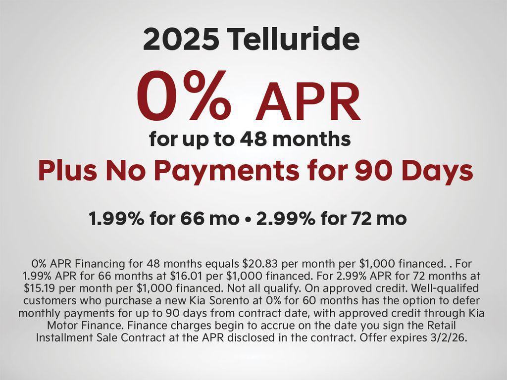 new 2025 Kia Telluride car, priced at $47,030