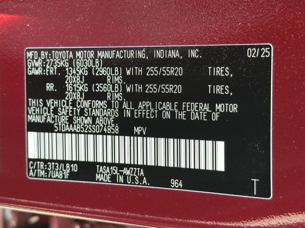 used 2025 Toyota Grand Highlander car, priced at $55,485