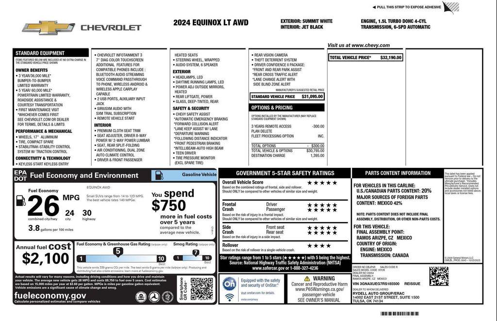 used 2024 Chevrolet Equinox car, priced at $20,787