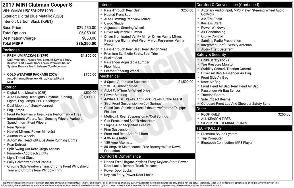 used 2017 MINI Clubman car, priced at $10,981