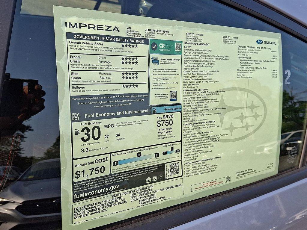new 2025 Subaru Impreza car, priced at $29,195