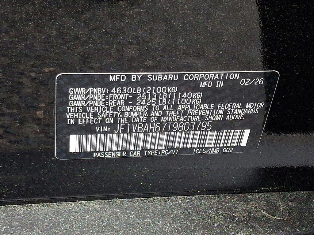 new 2026 Subaru WRX car, priced at $34,836