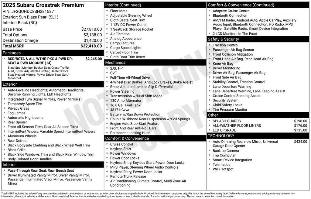 used 2025 Subaru Crosstrek car, priced at $30,311
