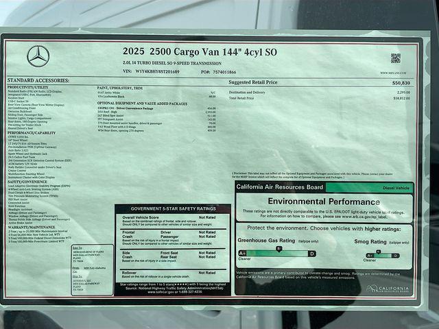 new 2025 Mercedes-Benz Sprinter 2500 car, priced at $54,881