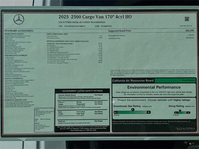 new 2025 Mercedes-Benz Sprinter 2500 car, priced at $59,635