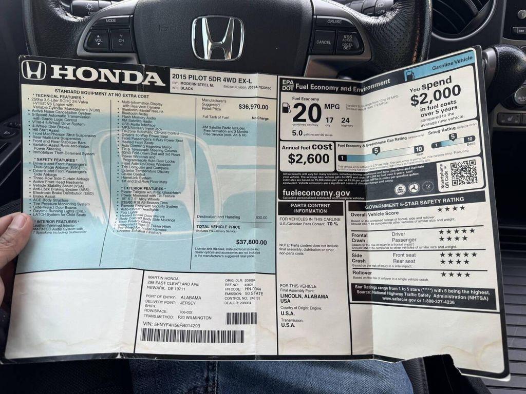 used 2015 Honda Pilot car, priced at $6,995