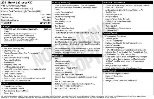 used 2011 Buick LaCrosse car